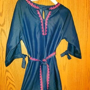 Girl Denim belted Dress Size 8 by Kenzie